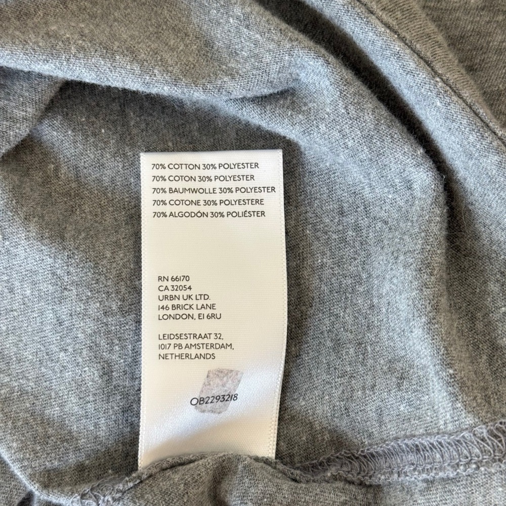 We The Free Free People Oversized Heather Gray Short Sleeve Tee Large Boho Relax - Picture 5 of 7